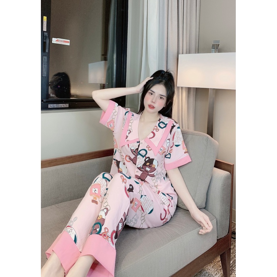 pijama tay ngắn cổ nhọn thiết kế siêu xinh, nhiều mẫu. chất liệu lụa cao cấp mềm mịn mát chuẩn hàng shop, pizama nữ xinh
