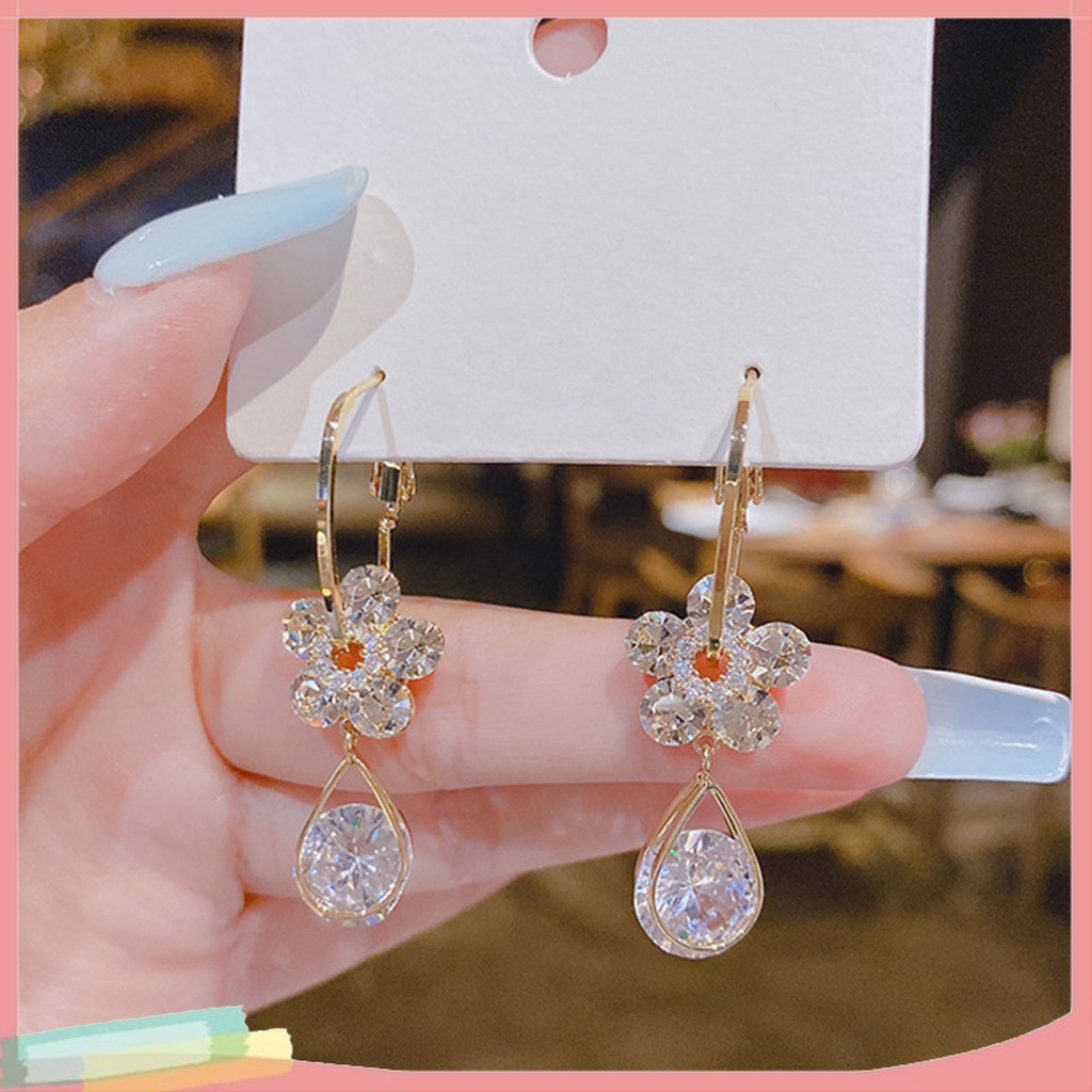 Đôi Khuyên Tai HìNh Hoa HướNg Dương ĐíNh Kim Cương Giả ThờI Trang Cho Nữ S925