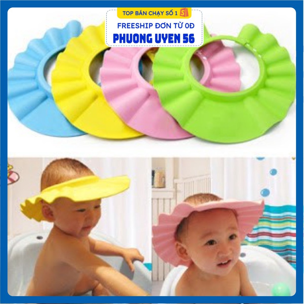 combo 50 mũ gội đầu có vành che tai cho bé .