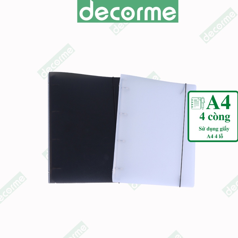 Sổ còng A4 4 còng DecorMe binder bìa sổ còng giấy refill A4 4 lỗ phụ kiện vpp