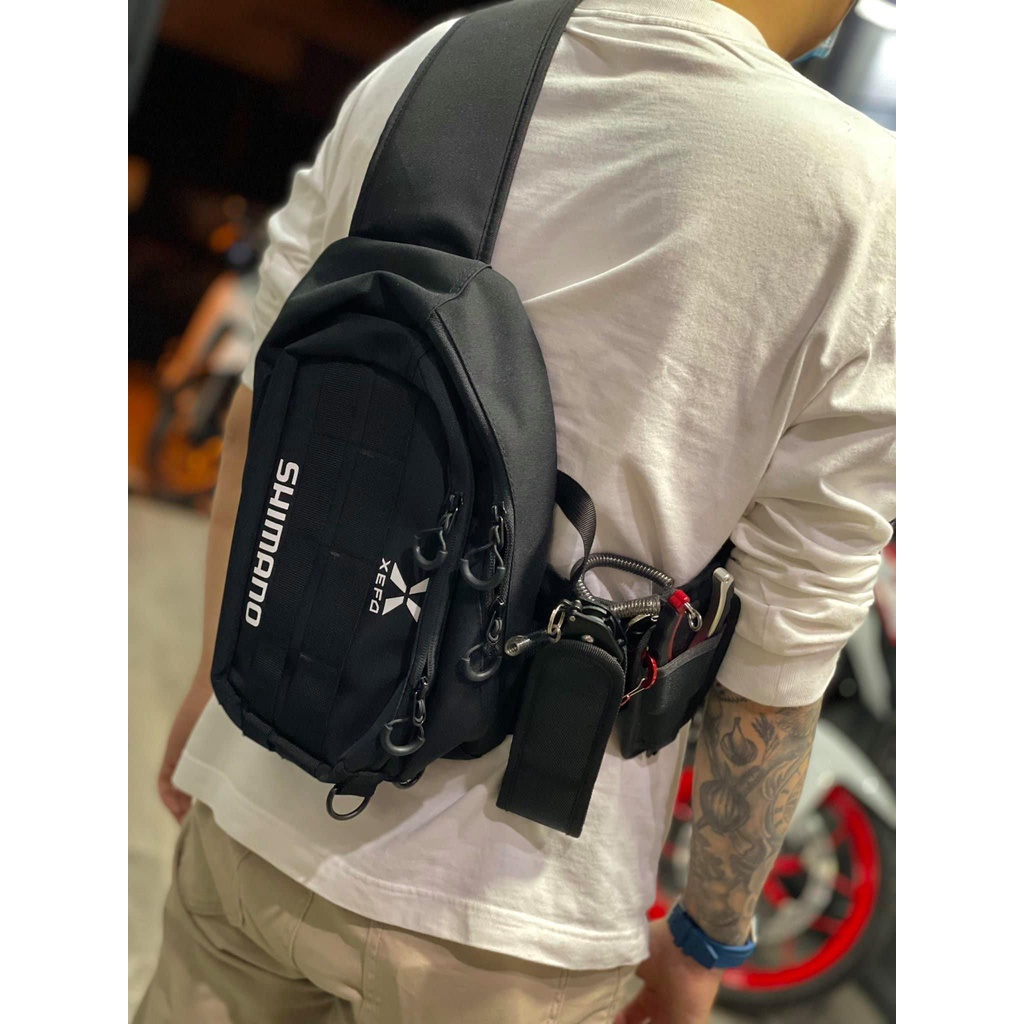 Combo túi Shimano và bao đựng cần câu Shimano thể thao chuyên dụng câu lure AnhKhoaFishing