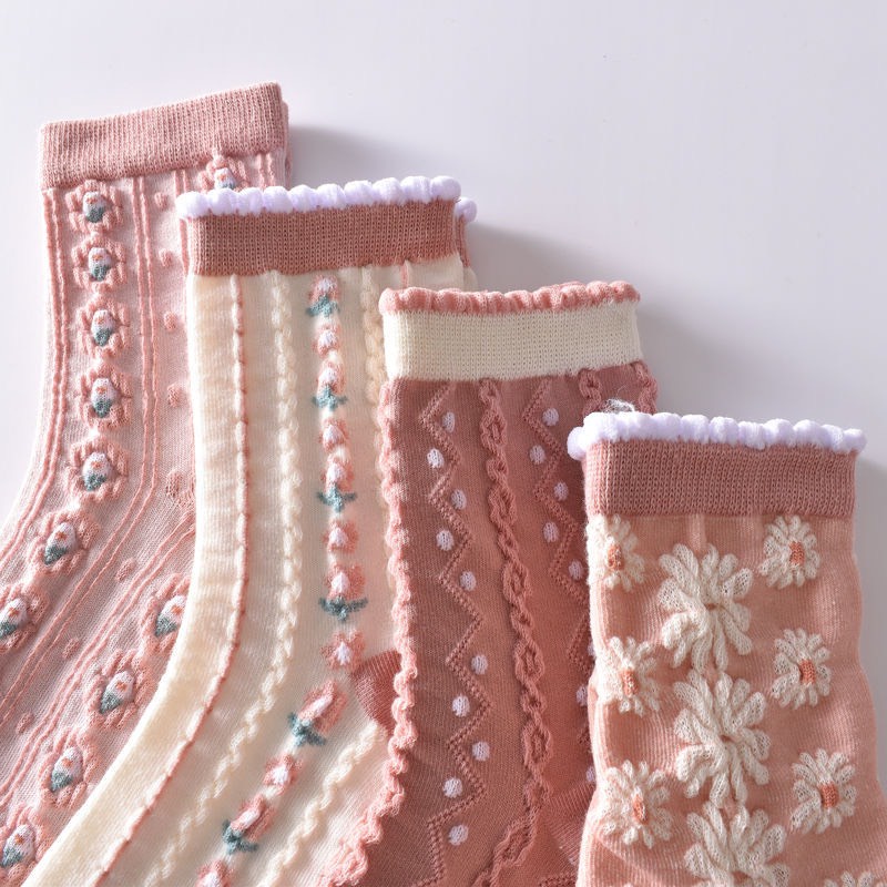 Quần Tất Ba Chiều Eo Vừa Thời Trang Xuân Thu Phong Cách Mori Nhật Bản Cổ Điển Cho Nữ JP5