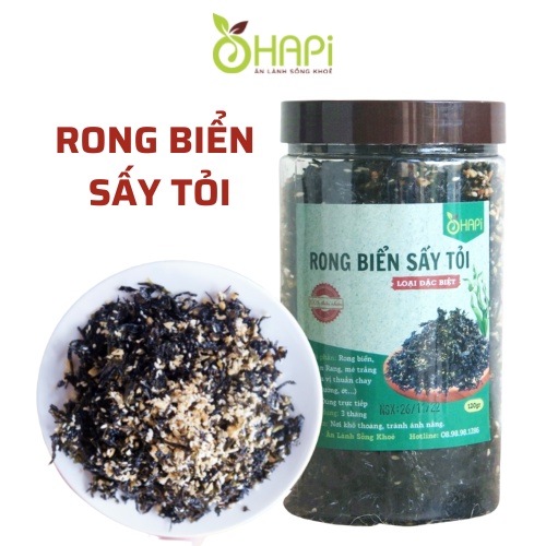 Rong biển sấy tỏi mè ăn liền, ăn vặt Rong biển cháy tỏi OHAPI 120gr