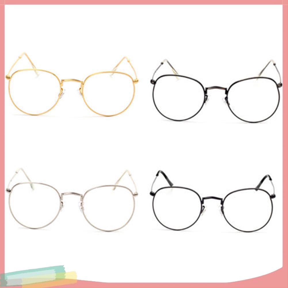 Mắt kính gọng kim loại tròn phong cách Vintage thời trang cho nữ