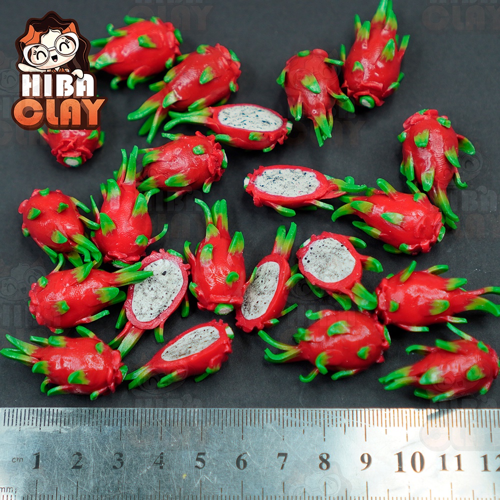 Quả thanh long Mini Food, đồ ăn tí hon , đồ ăn mini mô hình cho búp bê DIY