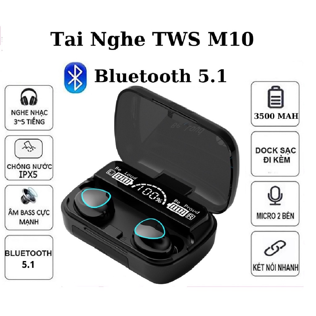 M10 TWS Tai Nghe Không Dây Tai Nghe Nhét Tai