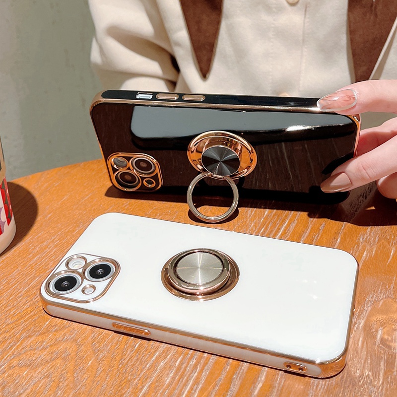 Ốp Điện Thoại Chống Sốc Có Giá Đỡ Bảo Vệ Ống Kính Máy Ảnh Cho iPhone 14 13 12 11 Pro Max Mini XS XR X 8 7 Plus