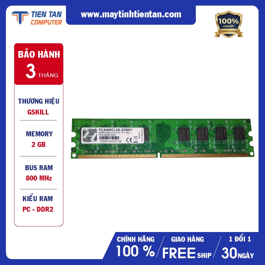 RAM DDR2 GSKILL 2GB Bus 800MHz F2-6400CL5S-2GBNT