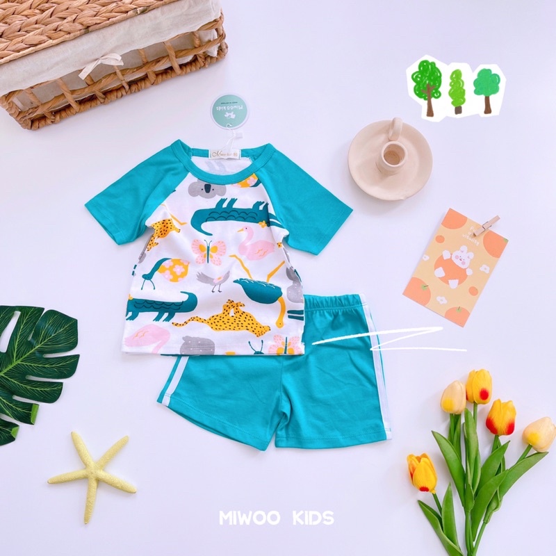 Bộ cộc cotton bozip cho bé ❤️freeship ❤️ đồ bộ bé trai bé gái dễ thương