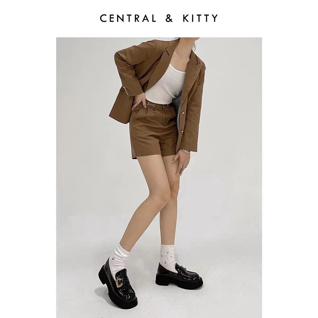 Giày Lười Da Đế Dày Màu Đen Thời Trang Mùa Hè 2022 Cho Nữ