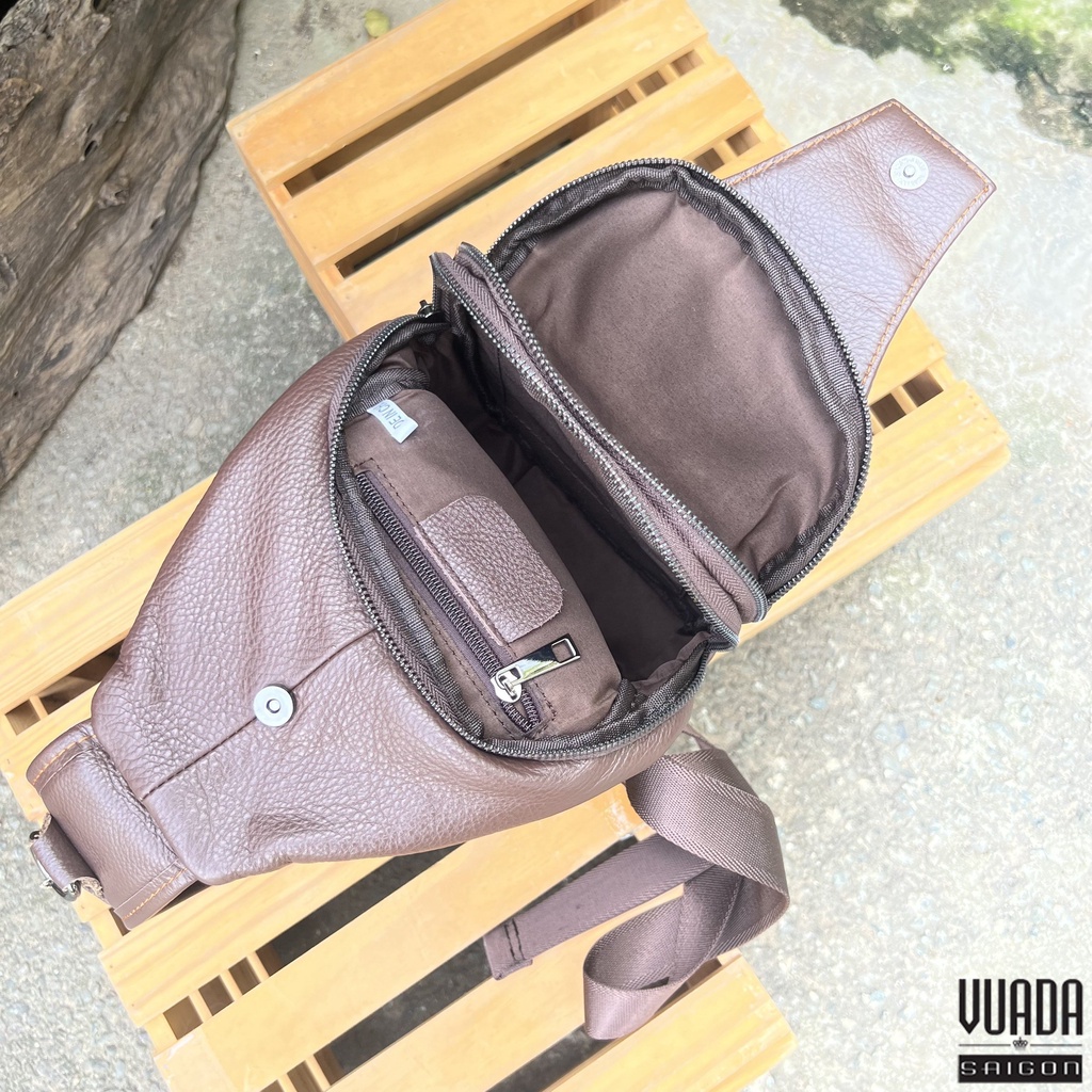 TÚI QUẢI CHÉO TRƯỚC NGỰC DA BÒ THẬT 100% DB41