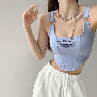 áothun ôm body dây khoen tròn thêu chữ ảnh thật cuối lyie