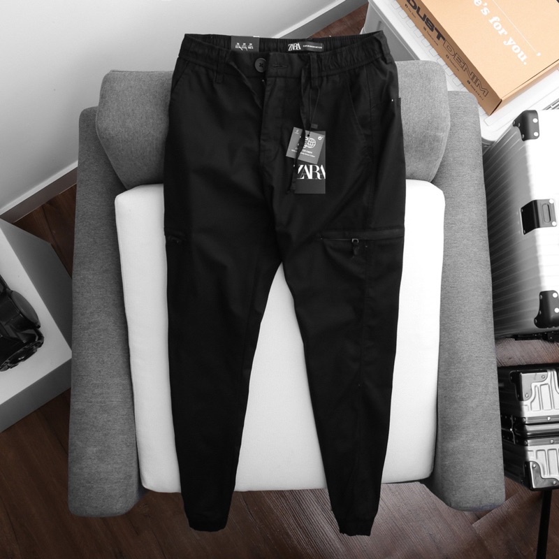 Jogger kaki túi khoá kéo 2 màu