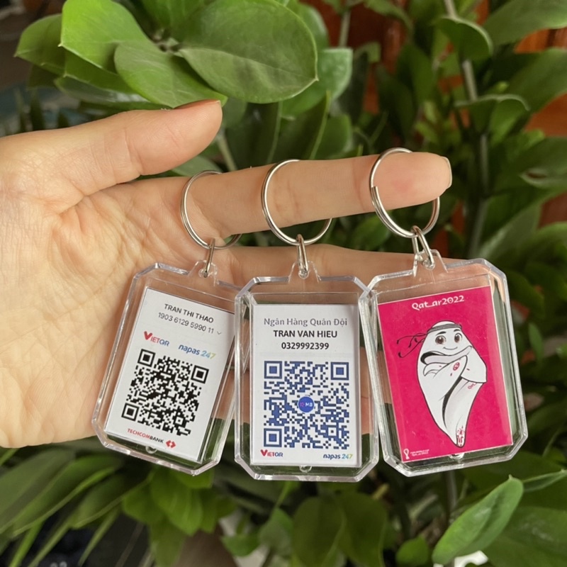 Móc khoá mã QR chuyển khoản ngân hàng in theo yêu cầu