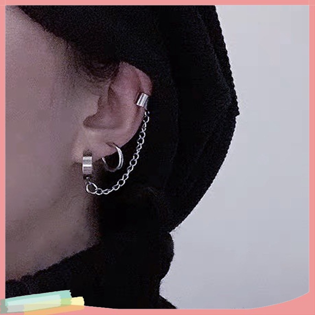1 khuyên kẹp vành tai bằng thép titan thời trang cá tính