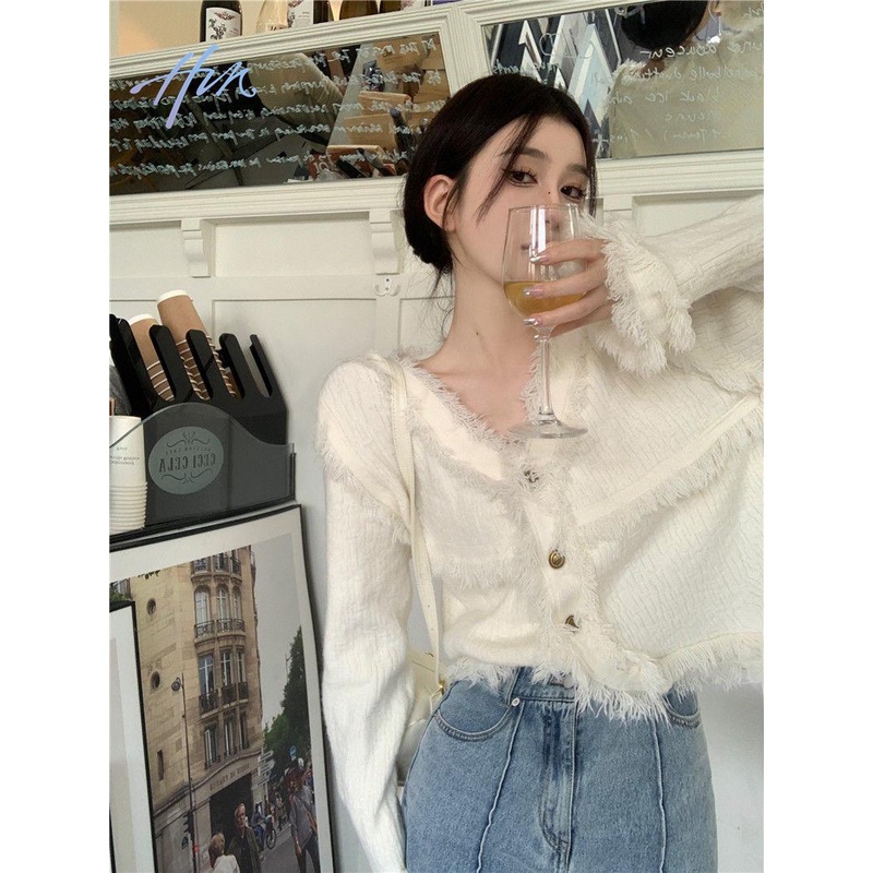 Áo Khoác Cardigan Dệt Kim Dáng Rộng Màu Đỏ Phối Tua Rua Thời Trang Thu Đông Năm Mới Cho Nữ