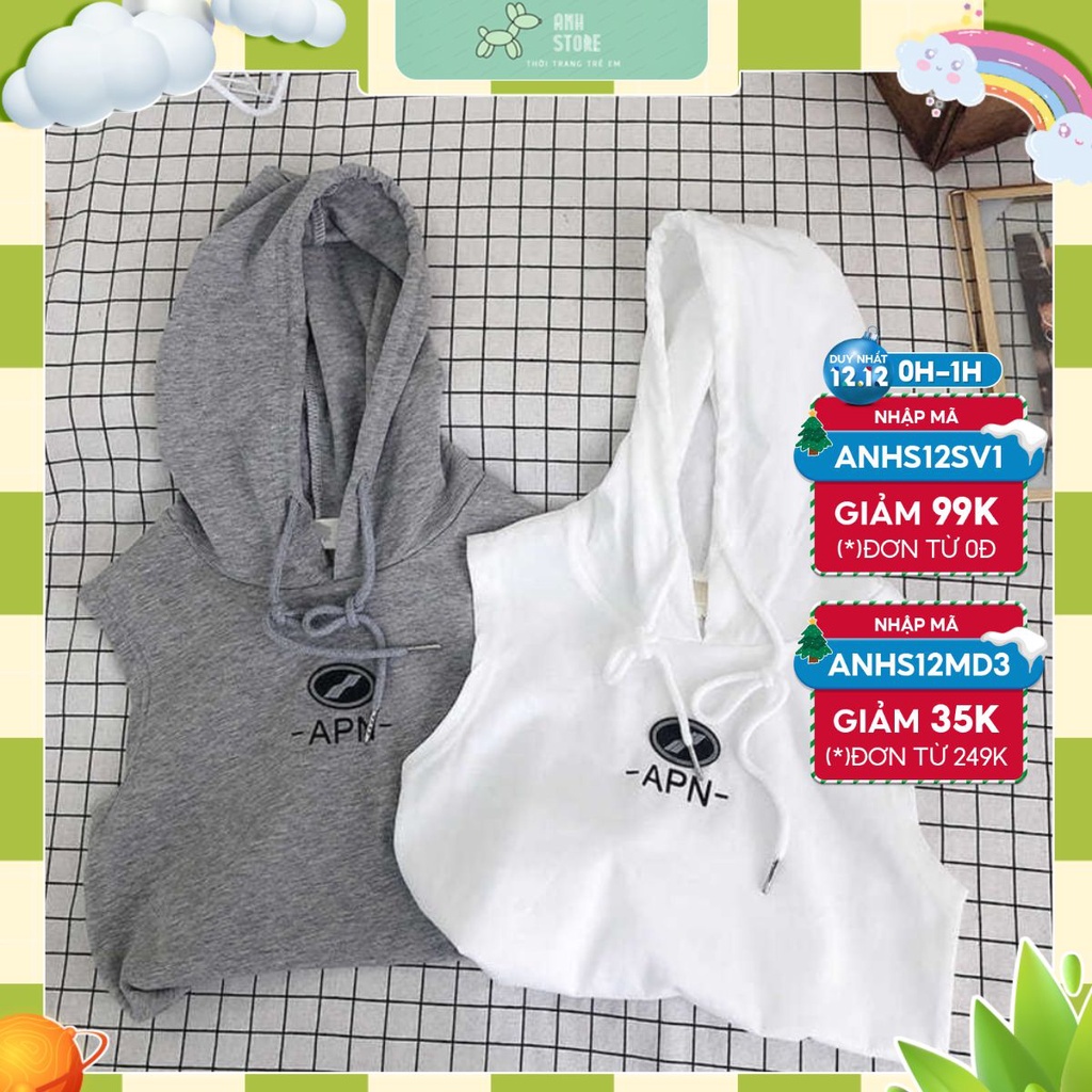 Bộ Ba Lỗ Có Mũ Trẻ Em, Bộ Sát Nách Có Mũ Cho Bé Trai Và Bé Gái Chất Cotton Anh Store