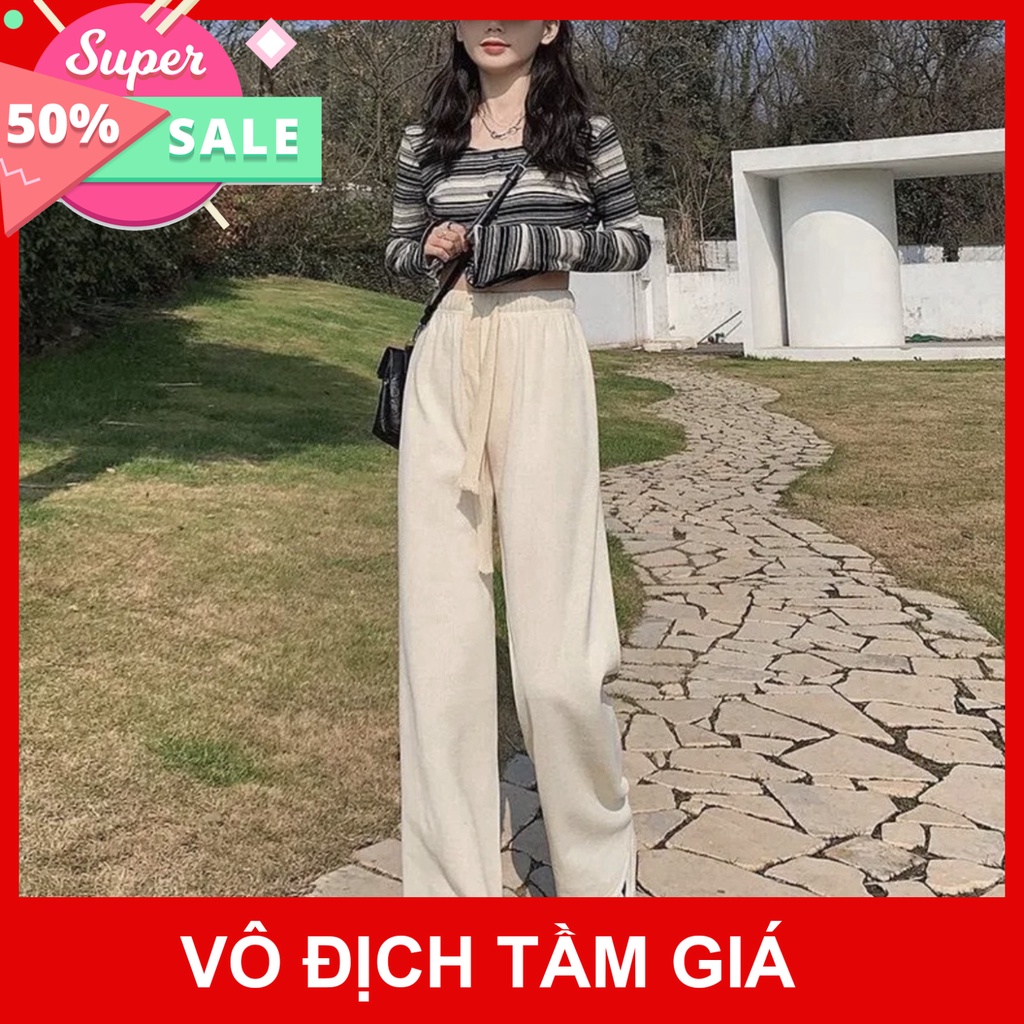 Quần nhung tăm ống rộng Kyuby Quần dáng suông nỉ tăm siêu đẹp, hot nhất năm 2022