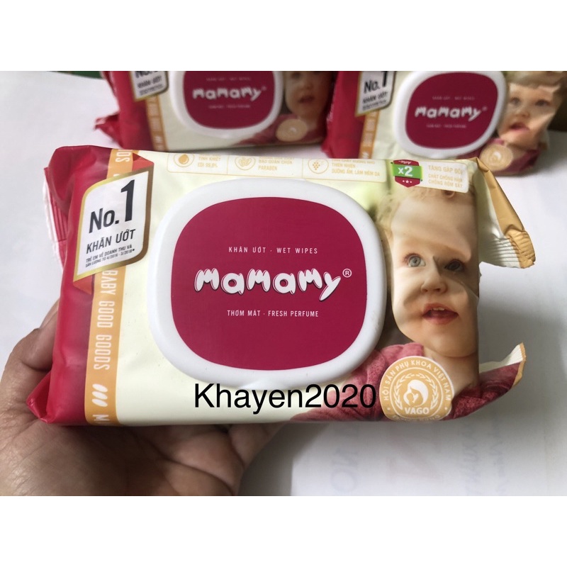 COMBO 10 GÓI KHĂN ƯỚT 120/100/90 TỜ MAMAMY CÓ NẮP, CÓ MÙI