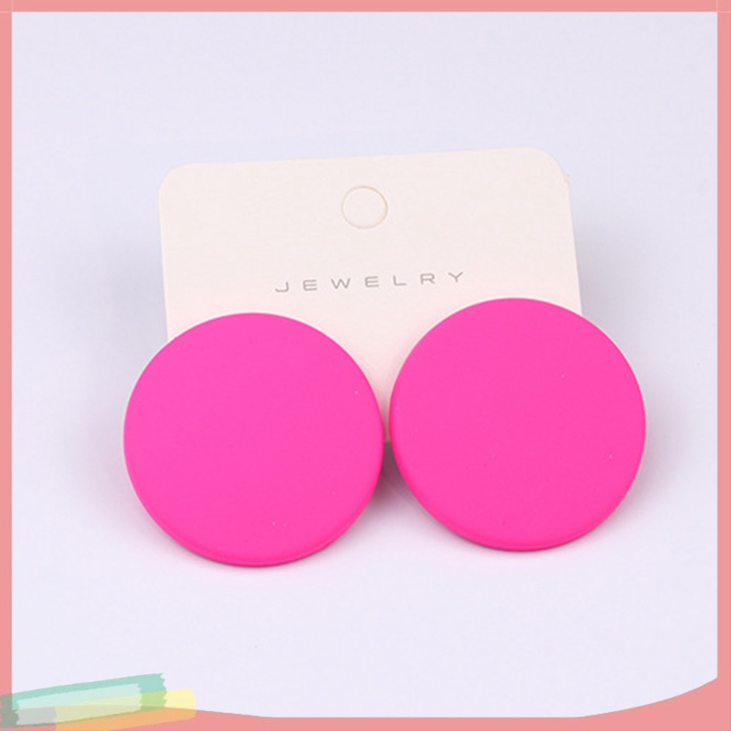 1 Đôi Bông Tai Hình Tròn Lớn Đơn Giản Cho Nữ