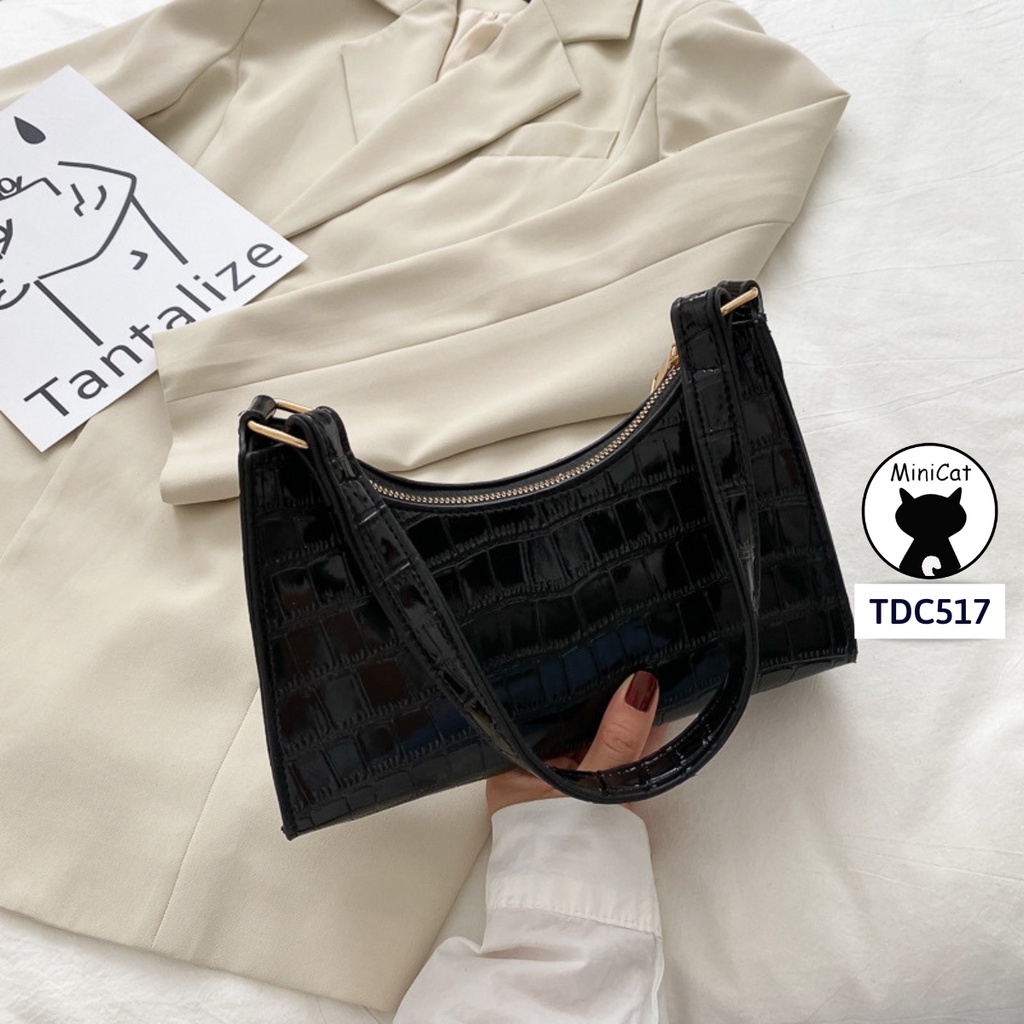 Túi đeo vai, túi xách tay phong cách retro da mềm màu trơn thời trang, tiện dụng MiniCat TDC517