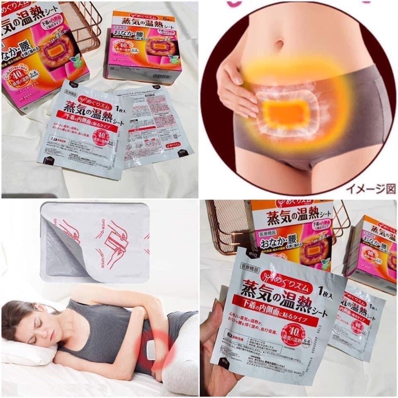 Miếng Dán Nhiệt Giảm Đau Bụng Kinh Kao Hộp 5 Miếng Nhật Bản