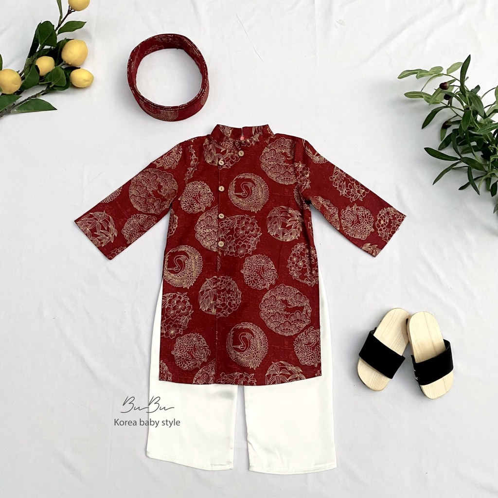 𝐀́𝐨 𝐃𝐚̀𝐢 𝐋𝐢𝐧𝐞𝐧 - Kèm Quần & Mấn Cho Bé Trai