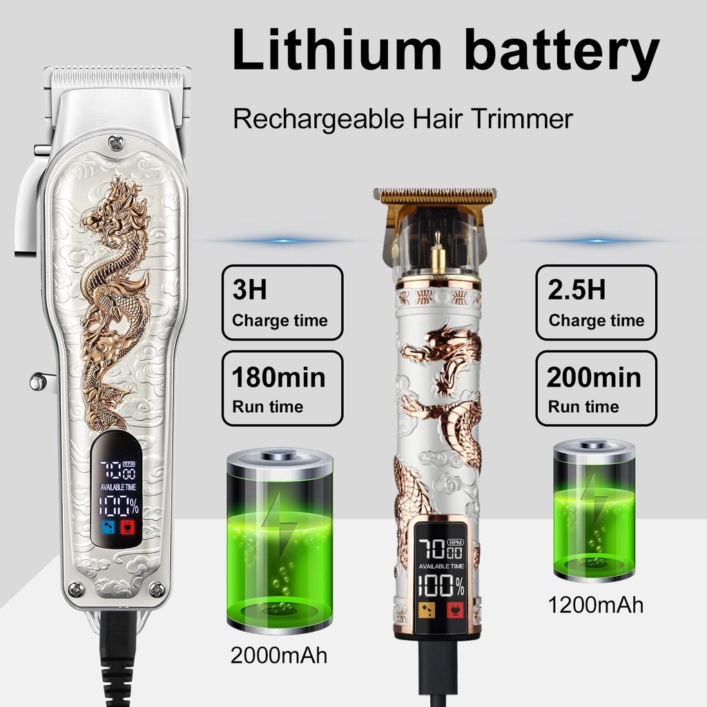 Bộ Tông Đơ Cắt Tóc Không Dây USB Chuyên Nghiệp Cho Nam