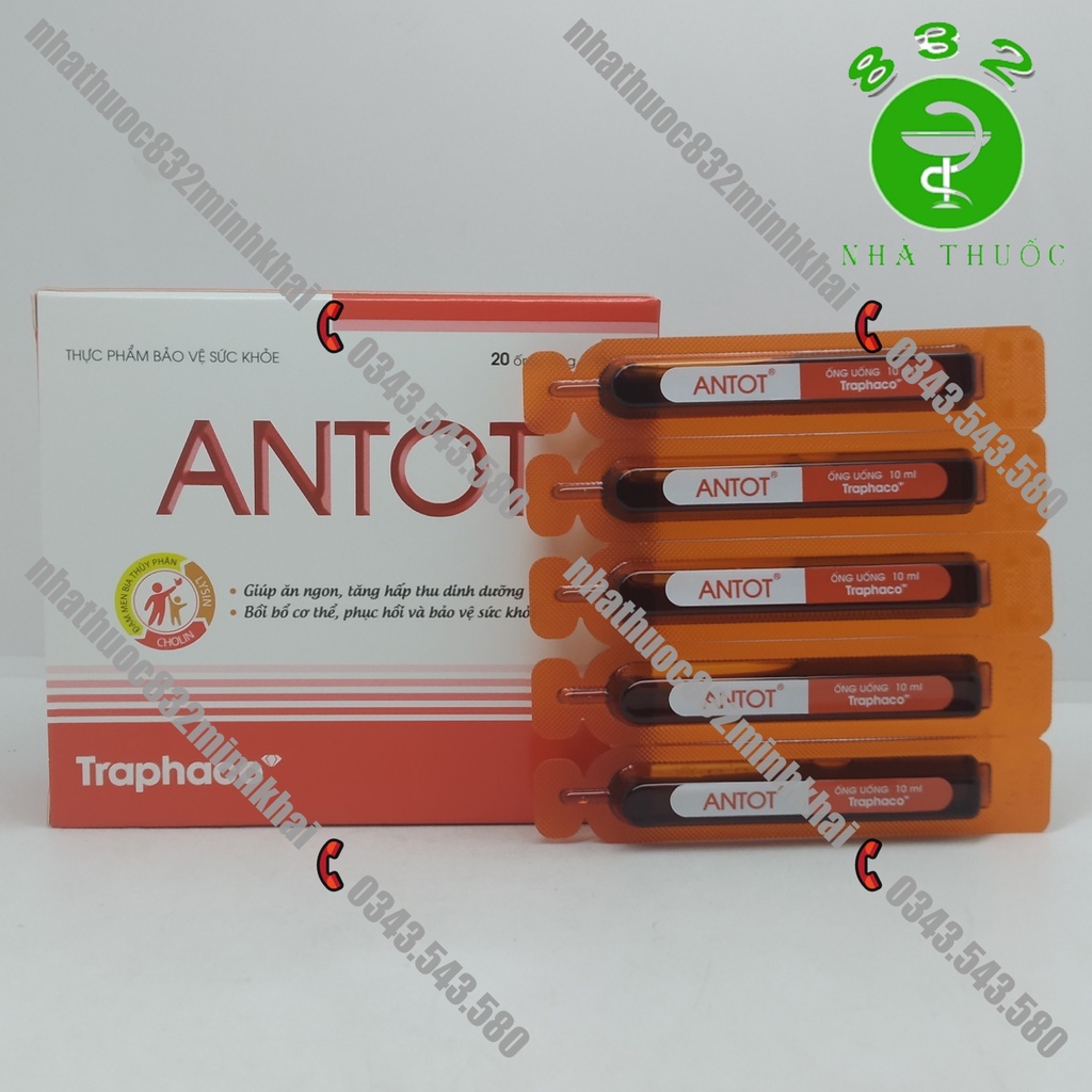 ANTOT Traphaco hộp 20 ống nhựa - Giúp ăn ngon, tăng hấp thu dinh dưỡng, bồi bổ cơ thể, phục hồi sức khỏe