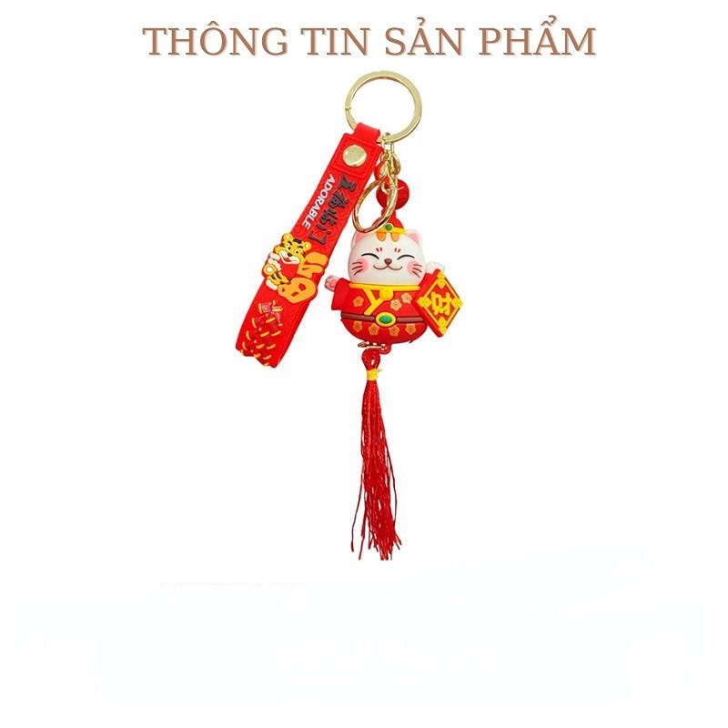 Móc Khóa Hình Mèo May Mắn Dễ Thương