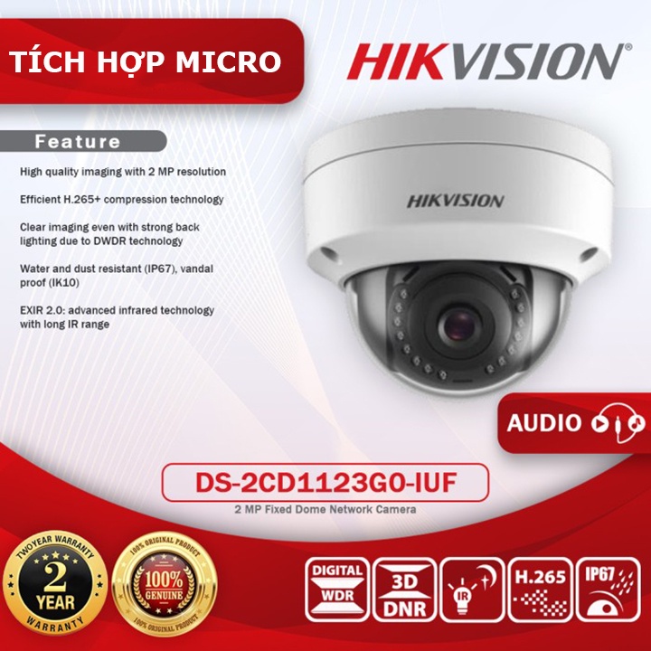 Bộ Camera giám sát ip poe Hikvision FHD1080P-2.0MP chính hãng, Cắm vào là chạy - Bảo hành 24 Tháng