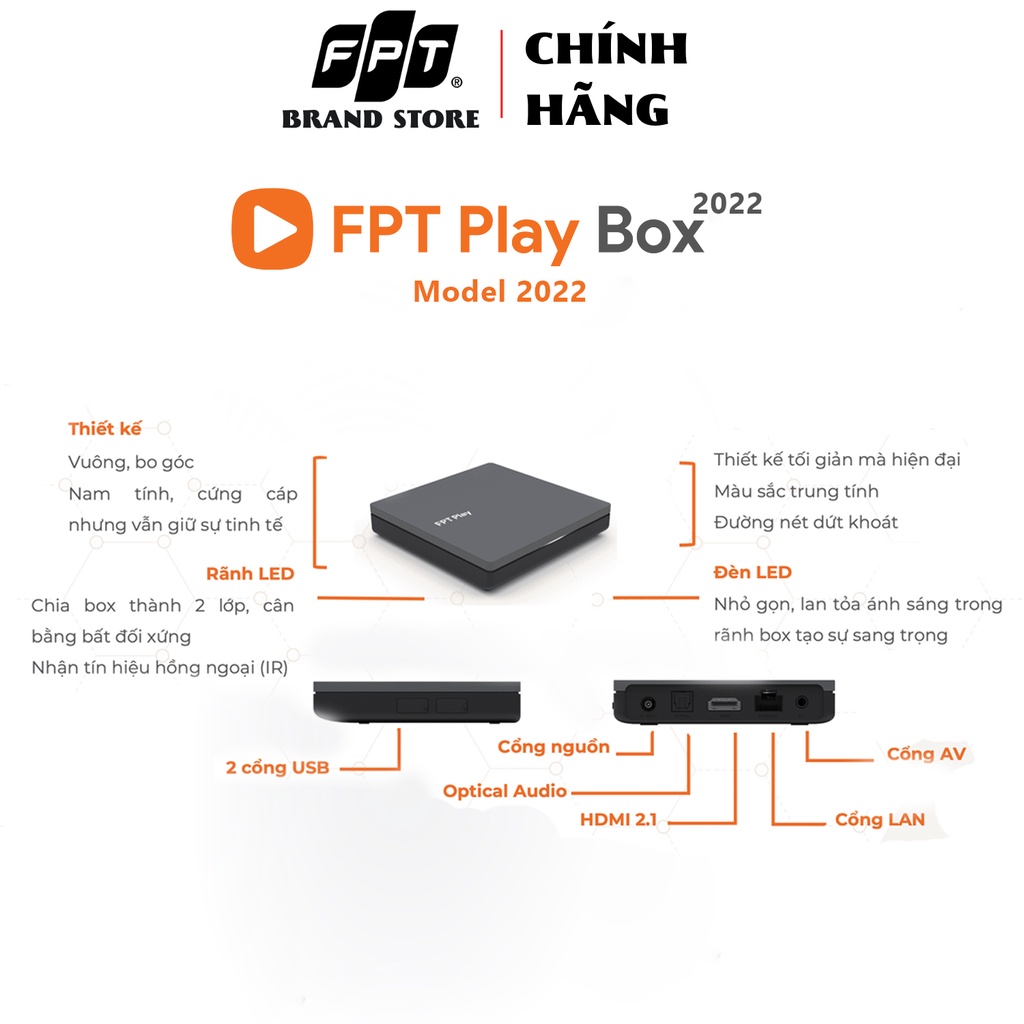 FPT Play Box Mẫu Mới 2022 - FPT TELECOM - Mode 650 - Android TV + 4K RAM 2GB - Tích Hợp Điều Khiển Giọng Nói Từ Xa.