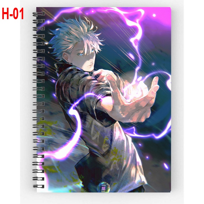 Sổ lò xo anime Jujutsu Kairen -200 trang giấy, khổ a6, nhiều mẫu