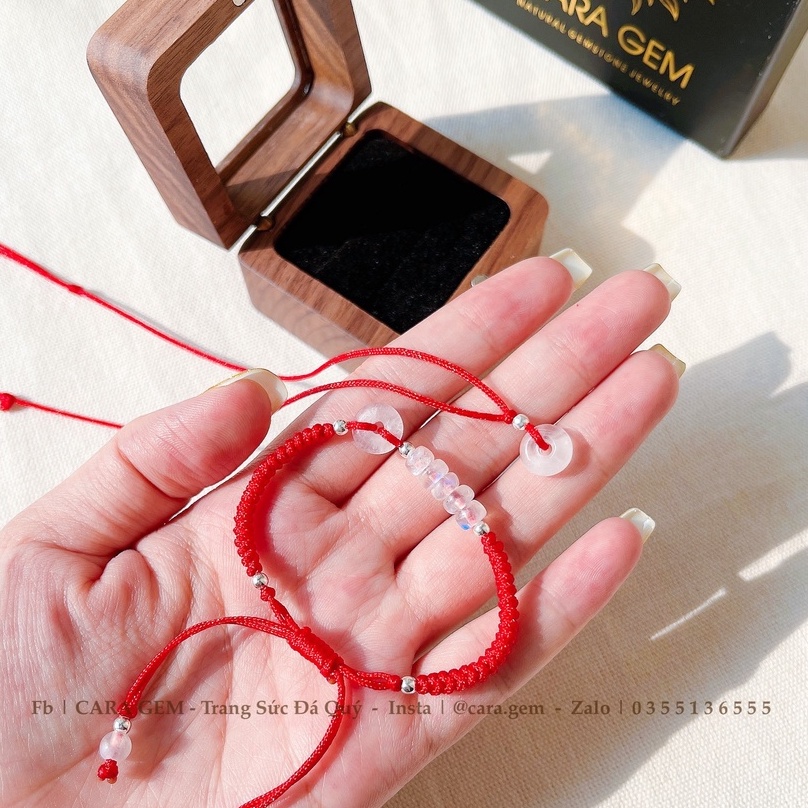 Vòng Tay Nữ Đồng Điếu Đá Moonstone SP550 Cara Gem