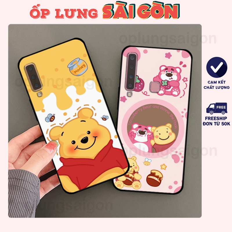 Ốp lưng Samsung A7 2018 - Samsung A9 2018 in hình gấu dâu losto strawberry bear, winnie the pooh