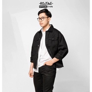 Áo khoác jean nam trơn form loose - routine 10f20dja018