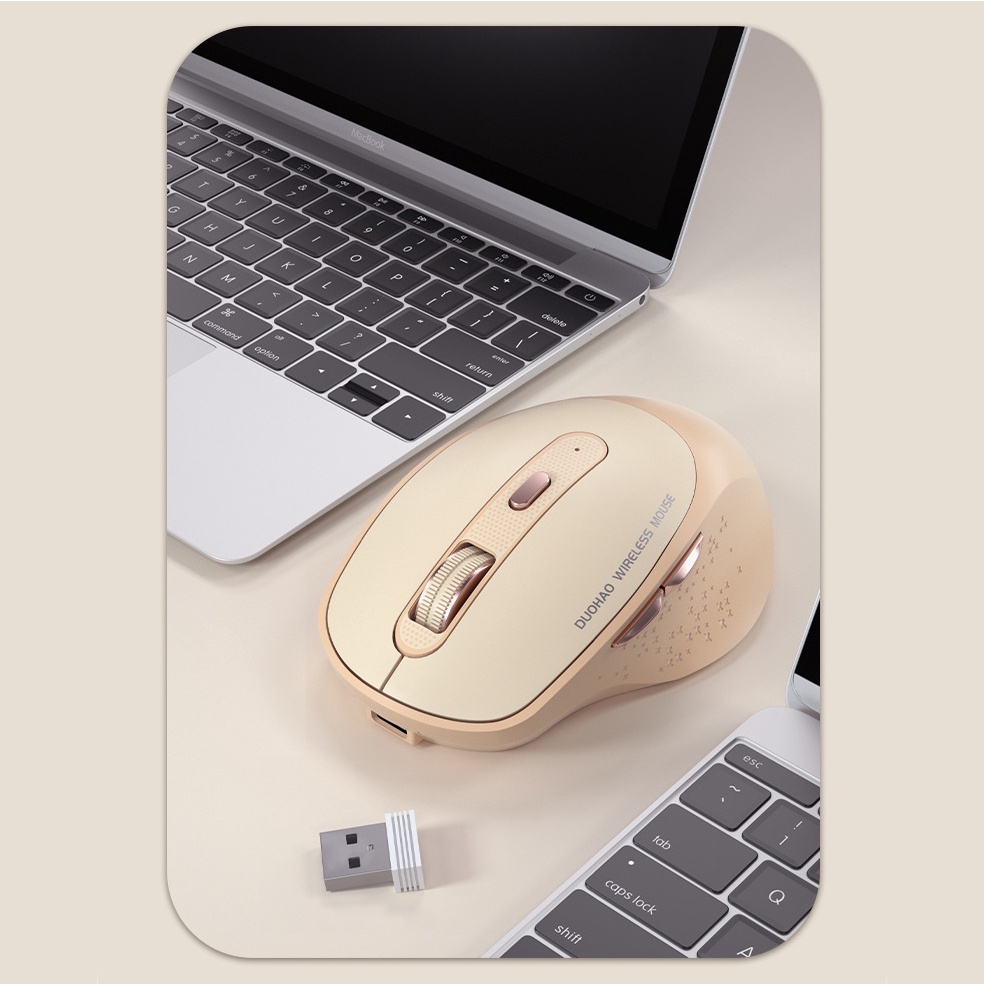 Chuột không dây Bluetooth pin sạc DUAHAO M6 chống ồn - Hàng Chính Hãng BH 12 tháng