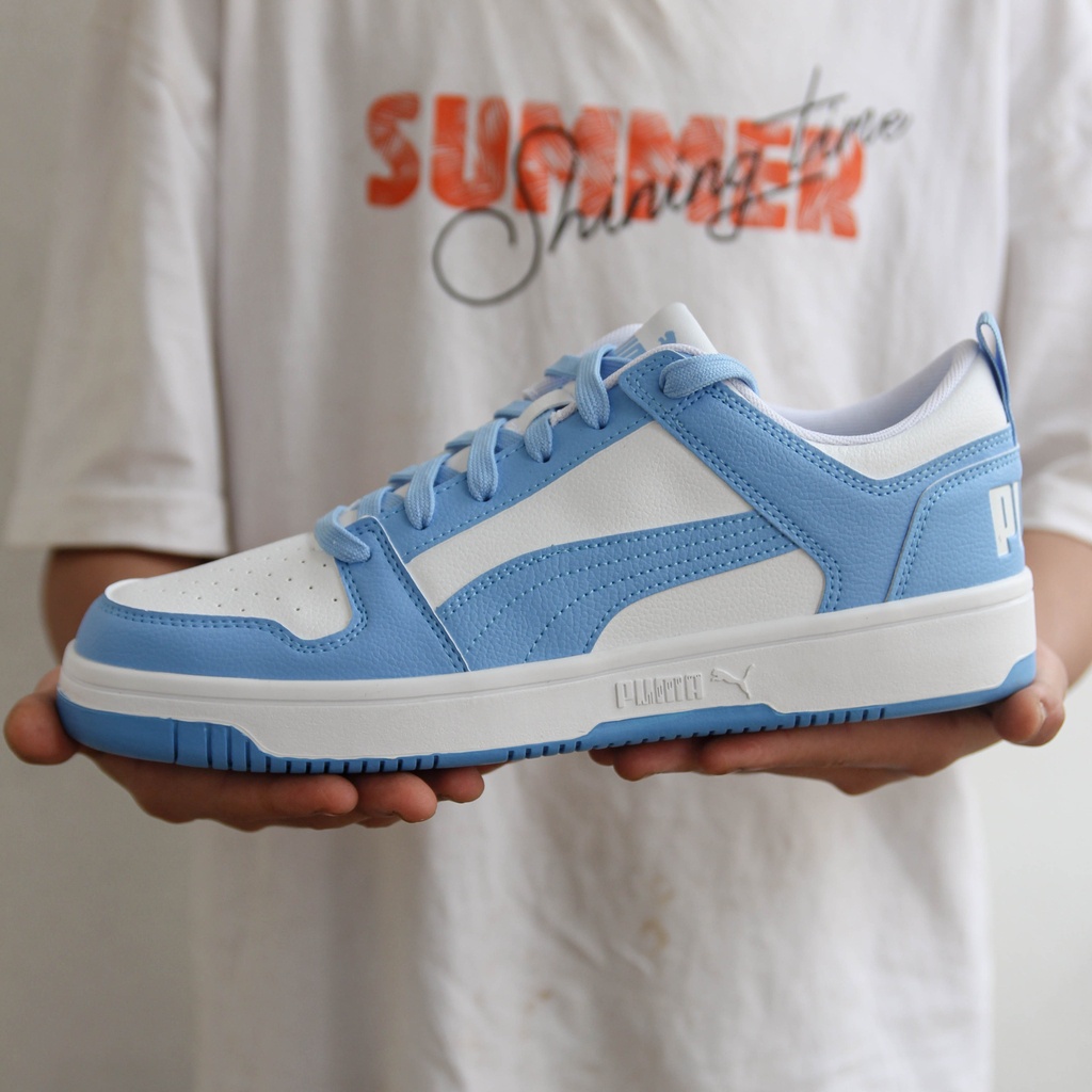Giày Thể Thao Puma Chính Hãng 🔴SIMPLE SNEAKER🔴 Puma Rebound LO SL Màu Trắng Xanh
