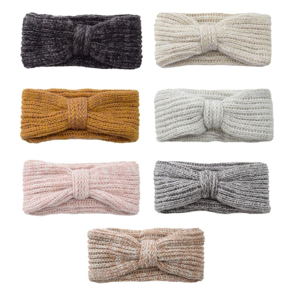 MAXG Băng Đô Turban Đan Chéo Màu Sắc Trơn Giữ Ấm Mùa Đông
