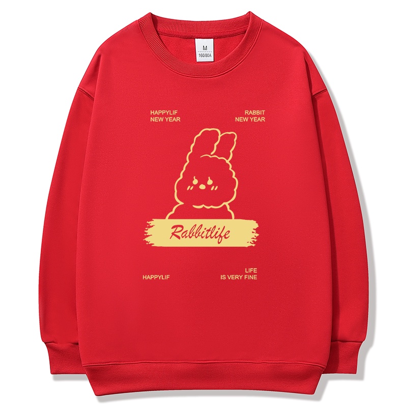 NRVP Áo Khoác Thể Thao Tay Dài Dáng Rộng In Hình Thỏ Năm Mới 2023 Phong Cách Trung Hoa Hàn Quốc Cho Nữ