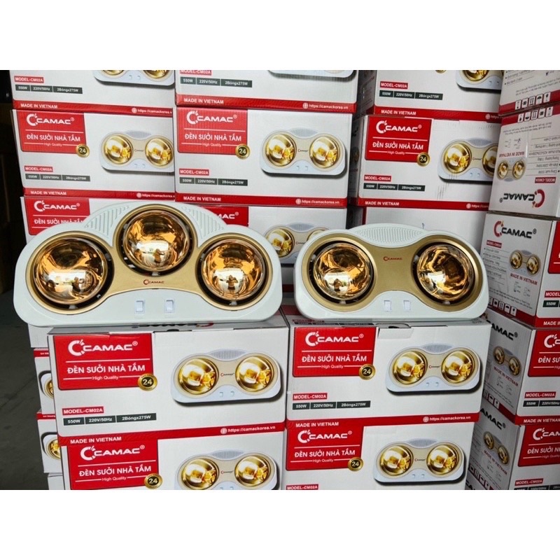 Sưởi Tắm Camac 2-3 Bóng-Làm ấm Nhanh-Không Gây Khô Da-Bảo Hành 24 Tháng