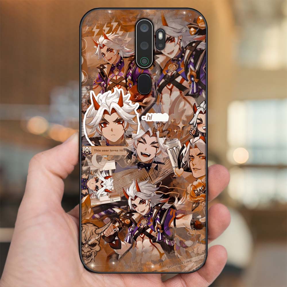 Ốp lưng Oppo A5 2020, A9 2020 viền đen in hình Arataki Itto Genshin Impact