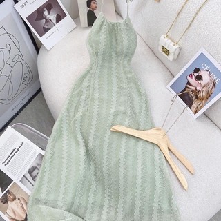 Đầm Maxi Cổ Yếm Nơ Lưng