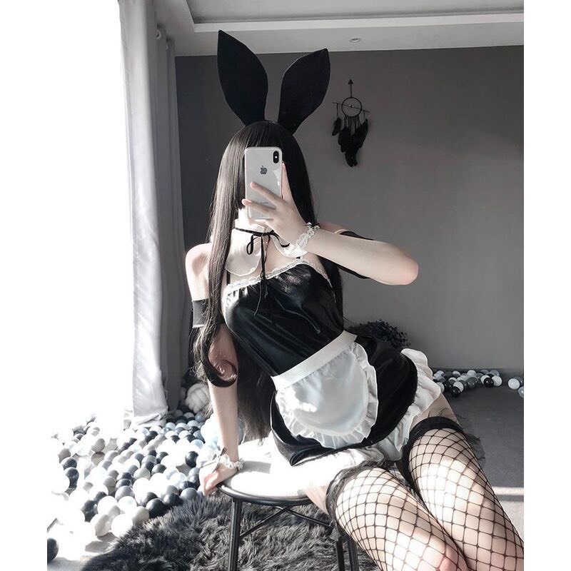 Set cosplay thỏ da nóng bỏng / bộ váy đầm ngủ sexy quyến rũ