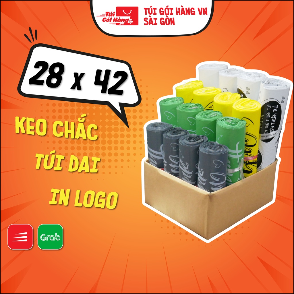 Bịch Gói Hàng in thank you 28x42 TUIGOIHANGVN Cuộn 100 Cái Dán Niêm Phong - In Logo Theo Yêu Cầu Từ 10 Cuộn