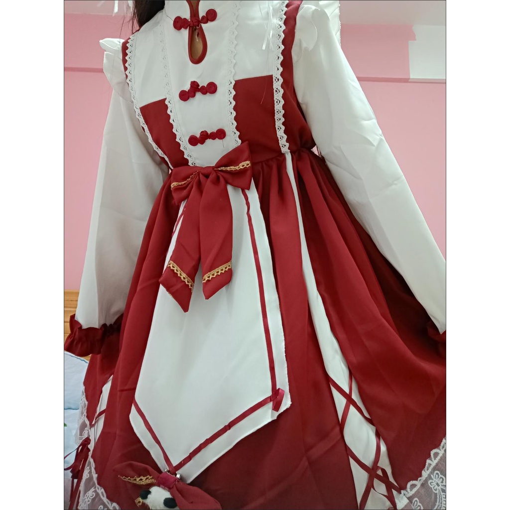 Đầm OP lolita váy babydoll đỏ
