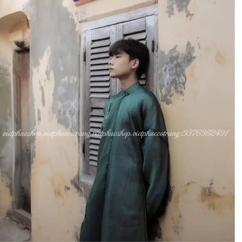 Áo Ngũ Thân , áo tấc nam tay thụng tơ xước kim tuyến , Cổ Phục Việt Nam