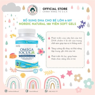 DHA Nordic Naturals Omega Focus cho bé lớn 6-18y 120 viên soft gels nhập Mỹ