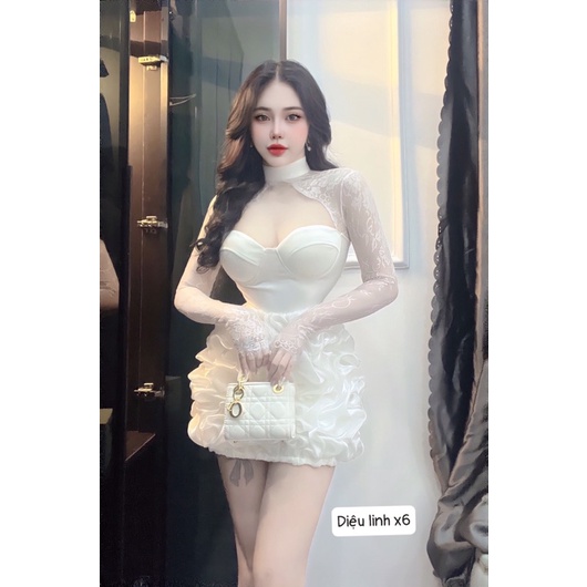 Đầm umi ren phối tơ 0523