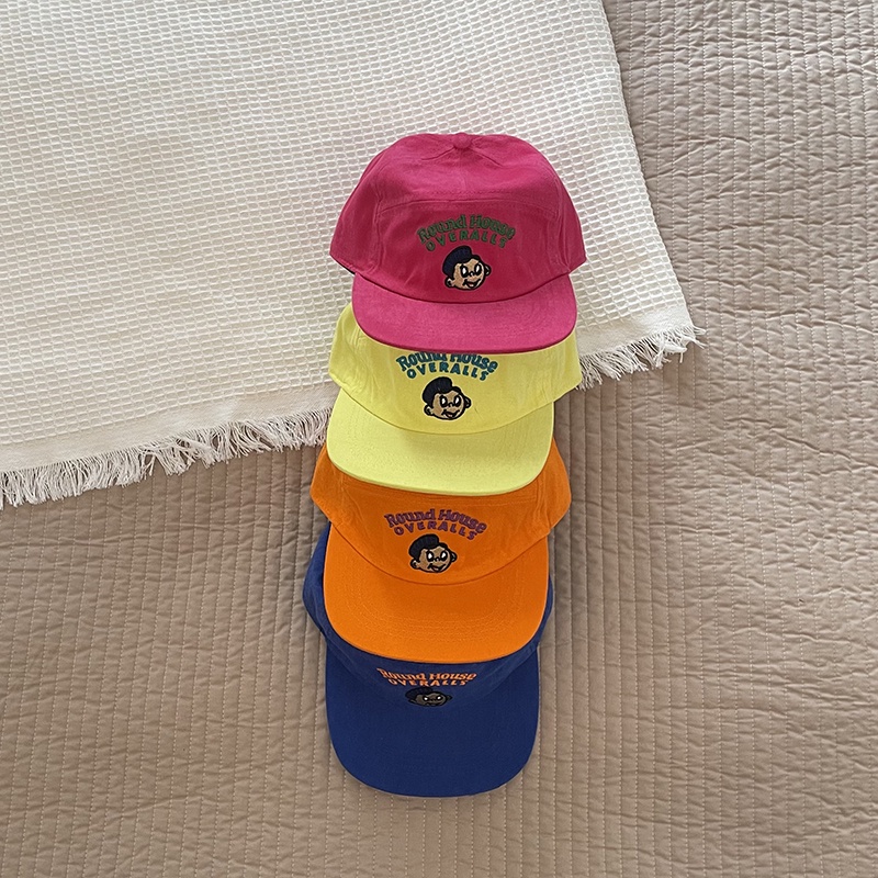 Mũ Lưỡi Trai Cotton Màu Trơn In Chữ Phong Cách Hàn Quốc Thời Trang Xuân Thu Cho Bé